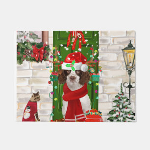 English Springer Spaniel Dog Christmas  Doormat