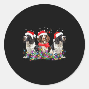 English Springer Spaniel Dog Christmas Matching Fa Classic Round Sticker