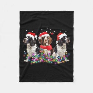 English Springer Spaniel Dog Christmas Matching Fa Fleece Blanket