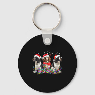English Springer Spaniel Dog Christmas Matching Fa Keychain