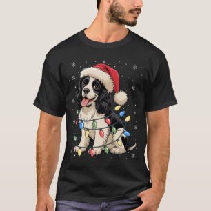 English Springer Spaniel Dog Christmas Tree Lights T-Shirt