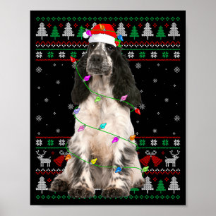 English Springer Spaniel Dog Christmas Ugly Sweate Poster