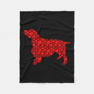 English Springer Spaniel Dog Cute Silhouette Heart Fleece Blanket