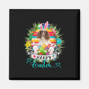 English Springer Spaniel Dog In Easter Eggs Sket _ Magnet