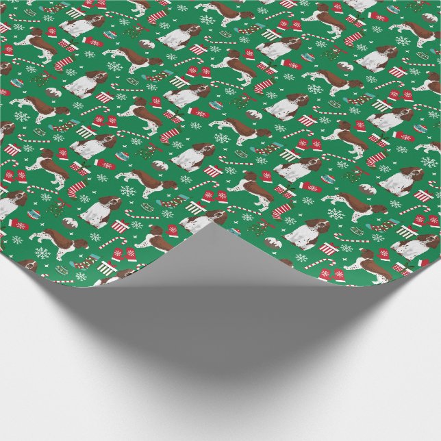 English Springer Spaniel dog liver christmas Wrapping Paper (Corner)