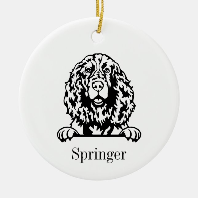 English Springer Spaniel dog ornament (Front)