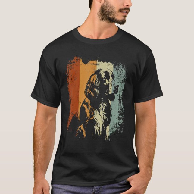 English Springer Spaniel Dog Retro Style T-Shirt (Front)