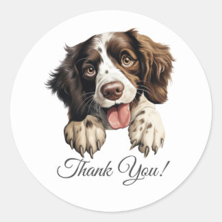 English Springer Spaniel Dog Thank You Classic Round Sticker