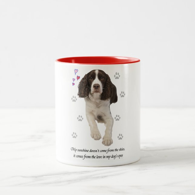 English Springer Spaniel Dog Two-Tone Coffee Mug (Center)