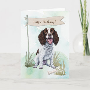 English Springer Spaniel Dog Under Birthday Sign Card