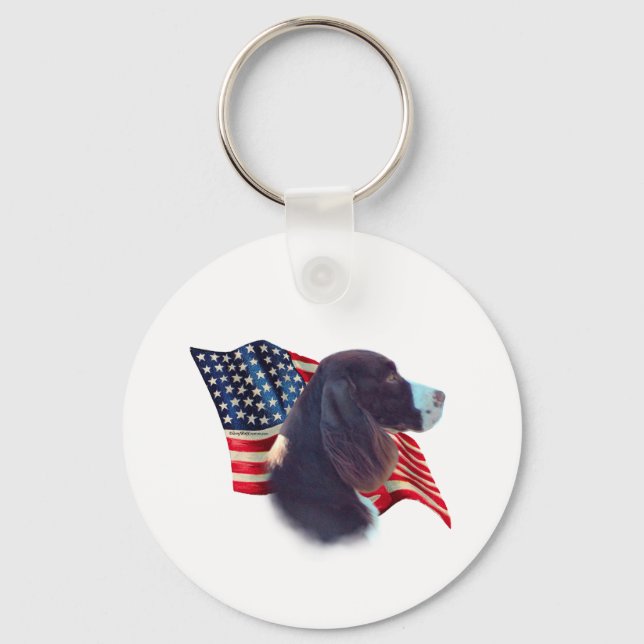 English Springer Spaniel Flag Keychain (Front)