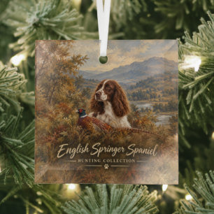English Springer Spaniel Glass Ornament