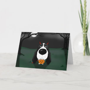 English Springer Spaniel Halloween Card