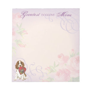 English Springer Spaniel Heart Mom Notepad