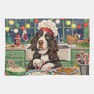 English Springer Spaniel Holiday Baking: Festive  Kitchen Towel