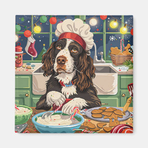 English Springer Spaniel Holiday Baking: Festive Magnet