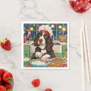 English Springer Spaniel Holiday Baking: Festive Napkin