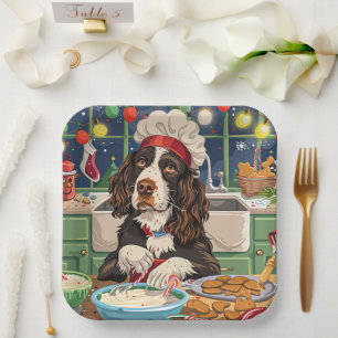 English Springer Spaniel Holiday Baking: Festive Paper Plate