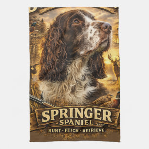 English Springer Spaniel Hunting Dog Kitchen Towel