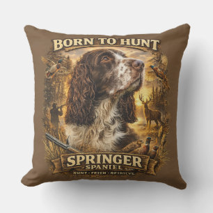 English Springer Spaniel Hunting Dog Outdoor Pillow