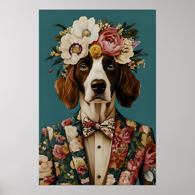 English Springer Spaniel In Suit Poster, Springer Poster (Front)