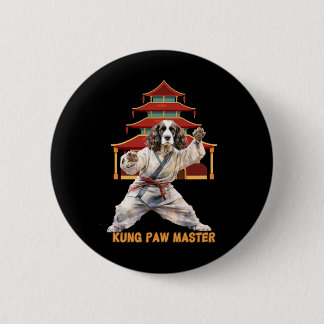 English Springer Spaniel Karate Martial Arts Dog L 2 Inch Round Button