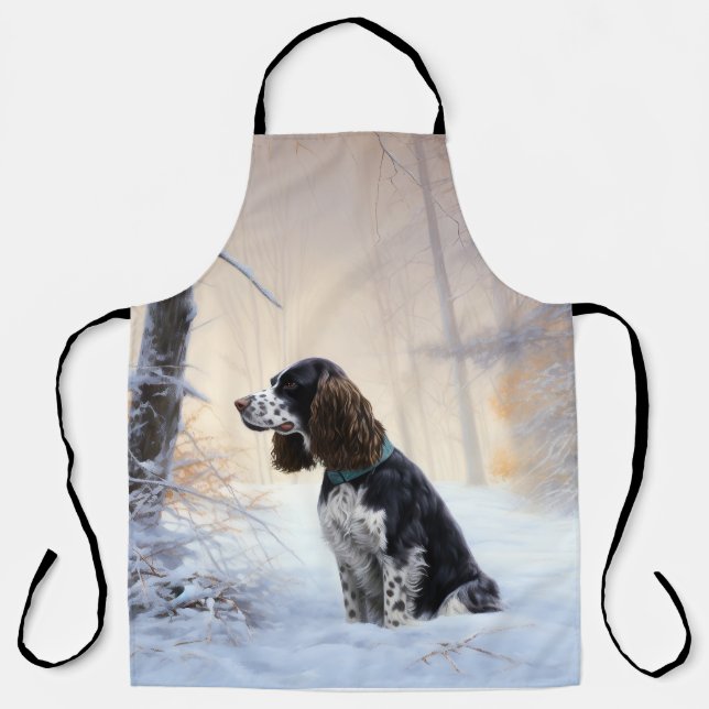 English Springer Spaniel Let It Snow Christmas Apron (Front)