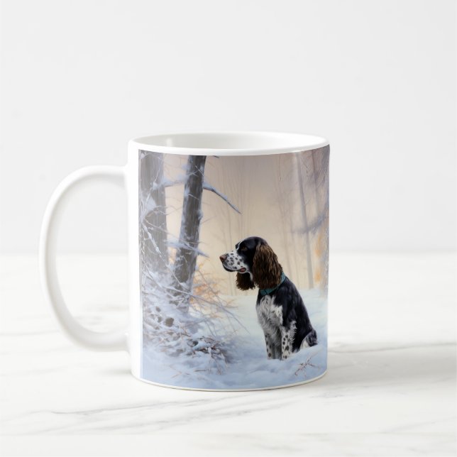 English Springer Spaniel Let It Snow Christmas Coffee Mug (Left)
