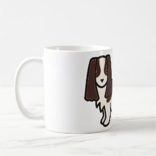 english springer spaniel liver and white cartoon coffee mug