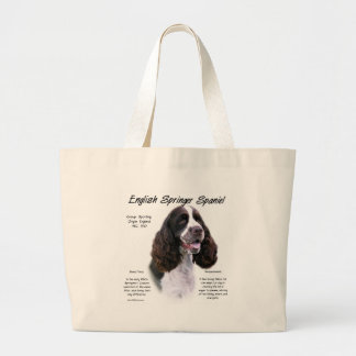 English Springer Spaniel (liver) History Design Large Tote Bag