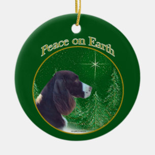 English Springer Spaniel (liver) Peace Ceramic Ornament