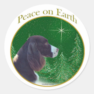 English Springer Spaniel (liver) Peace Classic Round Sticker