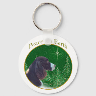 English Springer Spaniel (liver) Peace Keychain
