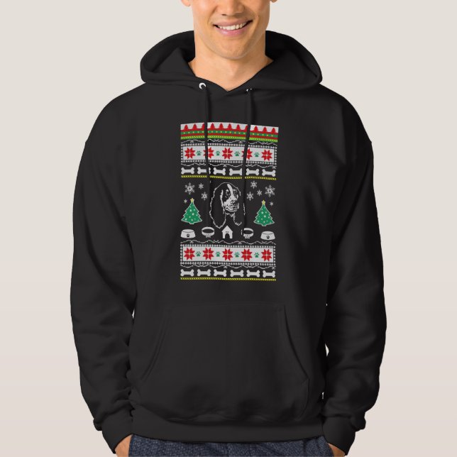 English Springer Spaniel Lovers Ugly Xmas Sweater  (Front)
