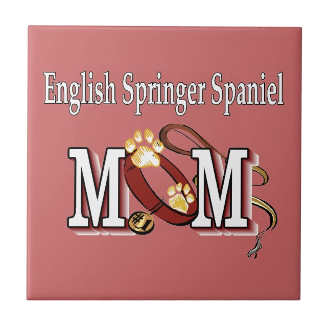 English Springer Spaniel Mom Gifts Tile (Front)