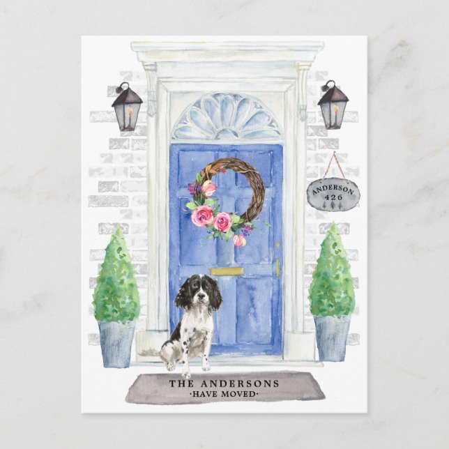 English Springer Spaniel Moving Announcement   Postcard (Front)