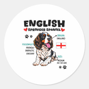 English Springer Spaniel Owner Funny Dog Lover  Classic Round Sticker