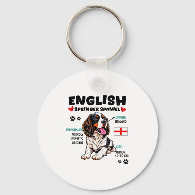 English Springer Spaniel Owner Funny Dog Lover  Keychain (Front)