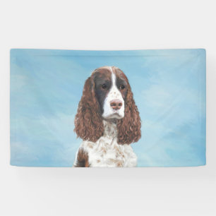 English Springer Spaniel Painting Original Dog Art Banner