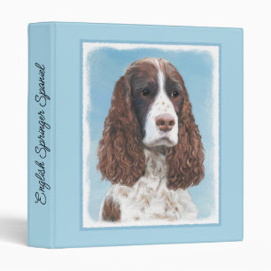 English Springer Spaniel Painting Original Dog Art Binder