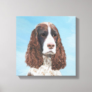 English Springer Spaniel Painting Original Dog Art Canvas Print