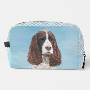 English Springer Spaniel Painting Original Dog Art Dopp Kit