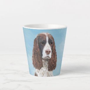 English Springer Spaniel Painting Original Dog Art Latte Mug