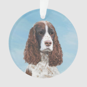English Springer Spaniel Painting Original Dog Art Ornament
