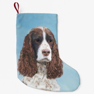 English Springer Spaniel Painting Original Dog Art Small Christmas Stocking