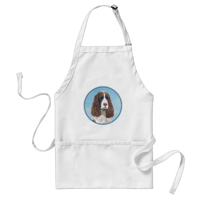 English Springer Spaniel Painting Original Dog Art Standard Apron (Front)