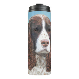 English Springer Spaniel Painting Original Dog Art Thermal Tumbler