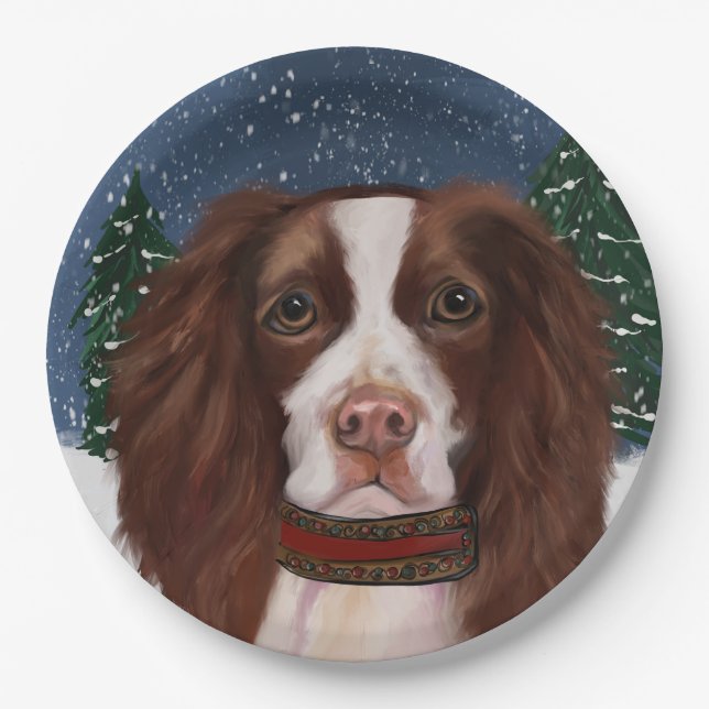 ENGLISH SPRINGER SPANIEL          PAPER PLATE (Front)