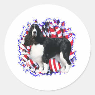 English Springer Spaniel Patriot Classic Round Sticker