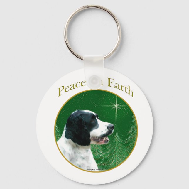 English Springer Spaniel Peace Keychain (Front)